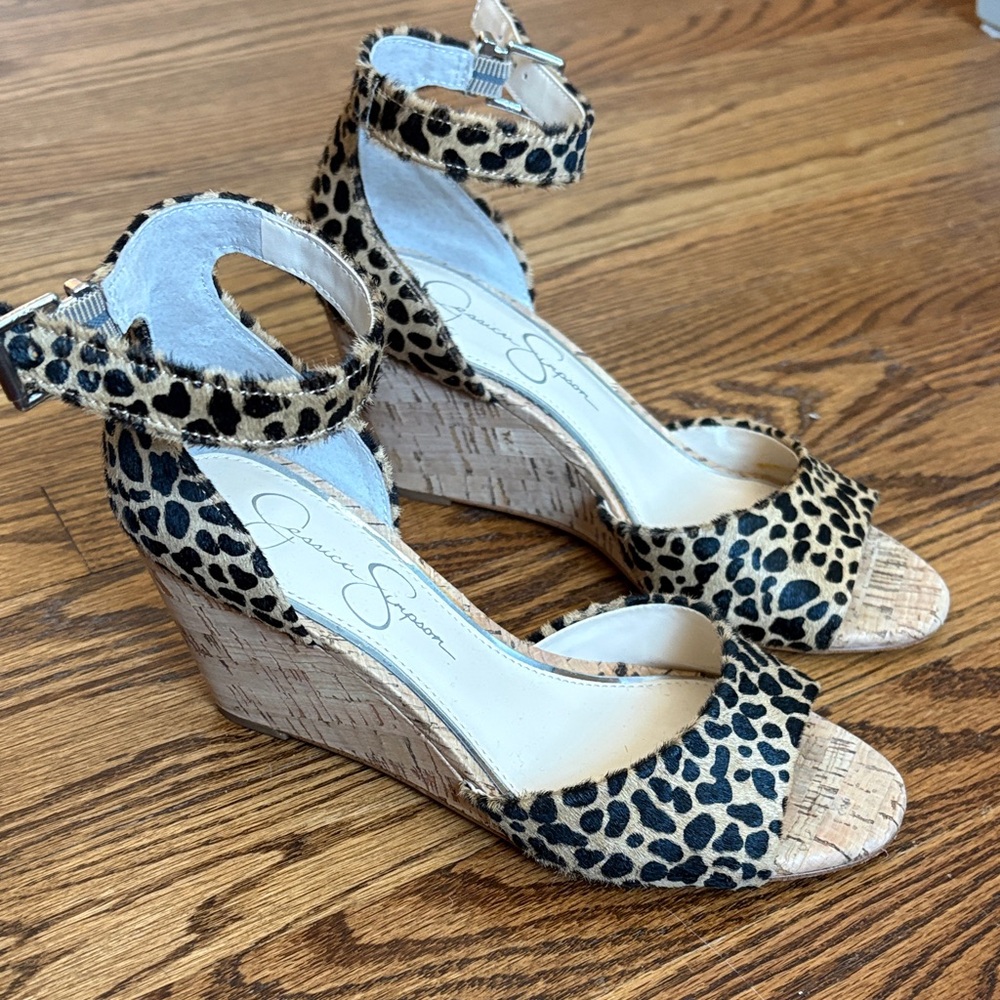 Jessica Simpson Animal Print Wedge Sandals